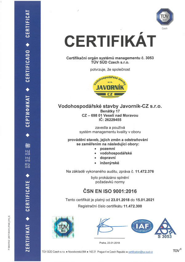 ČSN ISO 9001: 2016